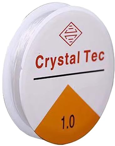 1 Pcs Fil Élastique Fort Clair de Cristal de 1mm, Fil de Caoutchouc de Fil de Bijoux élastique pour DIY, Bracelets et Artisanat