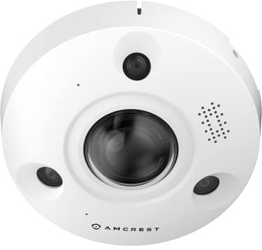 Amcrest Fisheye IP POE Camera, 360° Panoramic 12-Megapixel POE IP Camera, Heat Map Detection, Perimeter Protection, People Counting, 33ft Nightvision, MicroSD Recording, IP12M-F2380EW (White)