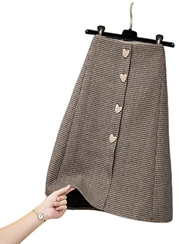 BUJNIE Jupes midi A-Line femme épaisse taille grande ; mélange bureau travail jupes femme jupes