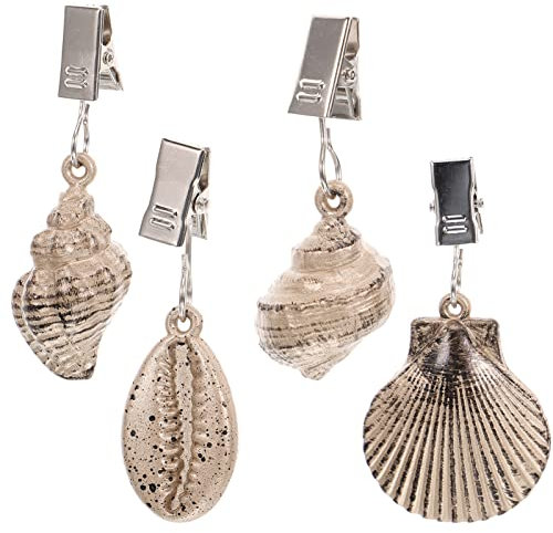 Luxshiny Tischdeckenbeschwerer Muscheltischdecke Gewichte Tischtuch Gewicht Clips Tischtuch Pendant Tischtuch Gewicht Kleiderbügel für Home Restaurant(4 Stück)