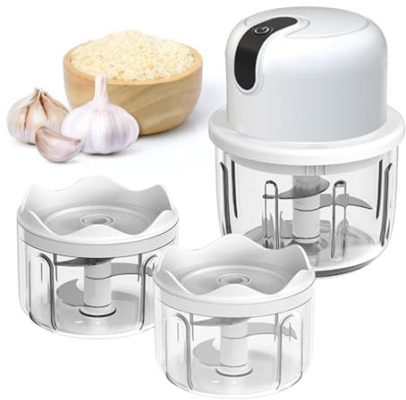 Vegena Zwiebelschneider, 350ml Gemüseschneider Zerkleinerer Küche Elektrisch Zwiebelhacker Multizerkleinerer USB Wiederaufladbare Zwiebel Zerkleinerer Für Fleisch Zwiebeln Knoblauch Obst