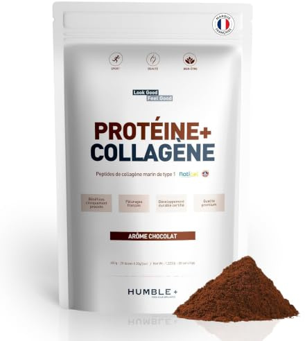 HUMBLE+ Protéine + Collagène Naticol® Poudre 600 g - Chocolat - 20 Portions