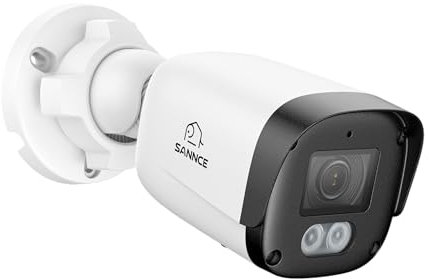 SANNCE 5MP CCTV Security POE Camera with Human/Vehicle Detection, Two-Way Audio, 100ft Night Vision, IP67 Weatherproof, Outdoor Surveillance 24/7 Recording, Smart AI Motion Detection 2.0