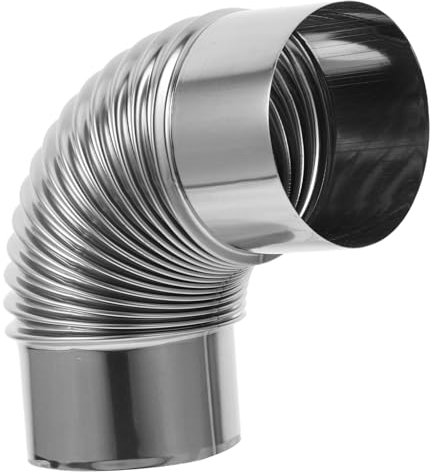 Toyvian Rallonge De Conduit De Cheminée en Acier Coude À 90 Degrés pour Brûleur À Bûches Capuchon Inclus
