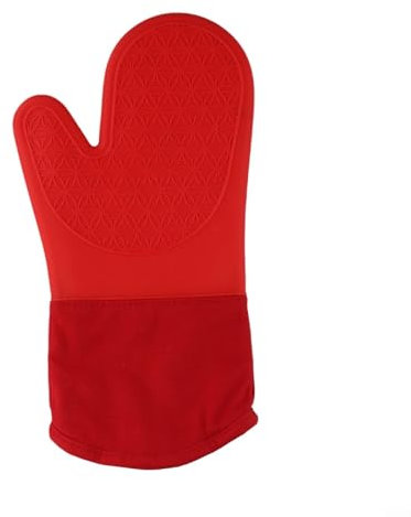 Gants en silicone antidérapants axés sur la sécurité conçus pour résister aux températures élevées tout en étant confortable dans la cuisine (rouge simple)