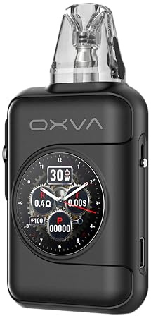 GLOWELL Ox-va Kit Xlim SQ Pro 2 1600mAh 30W built-in Battery 2ml 0.6/0.8ohm Display Touch HD 1.09 Cartridge Electronic Cigarette Vaporizer (No Liquid, No Nicotine) (Black Leather)