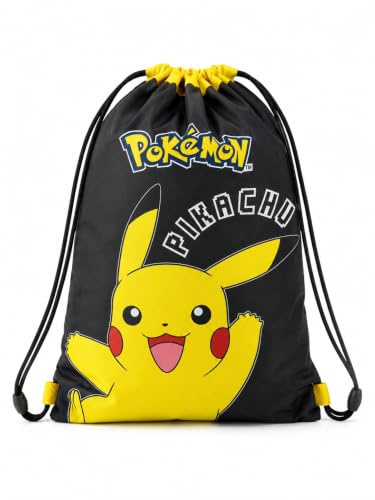 Pokémon Pikachu Sac de sport pour enfants 42 x 32 cm | Sac de sport avec cordon de serrage | Sac à chaussures pour garçons et filles | Sac de gym pour l'école et le sport | Motif Pikachu