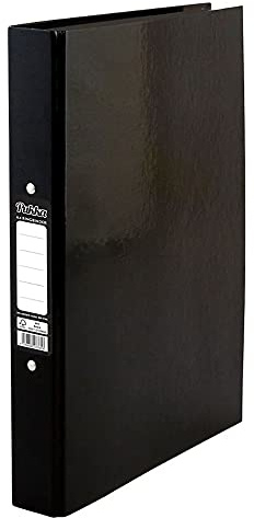 ED Pukka A4 Glossy 2-Ring Binder Files School Work Office 40mm Spine File Organiser (Black)