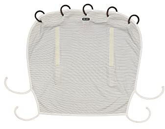 Dooky - Sonnenschutz für Kinderwagen, Buggy & Babyschale - Linea Weiss Gestreift - Sonnensegel Wetterschutz, Windschutz und Regenschutz Kinderwagen, Buggy Sonnenschirm - Baumwolle - LxBxH = 26x3x18 cm