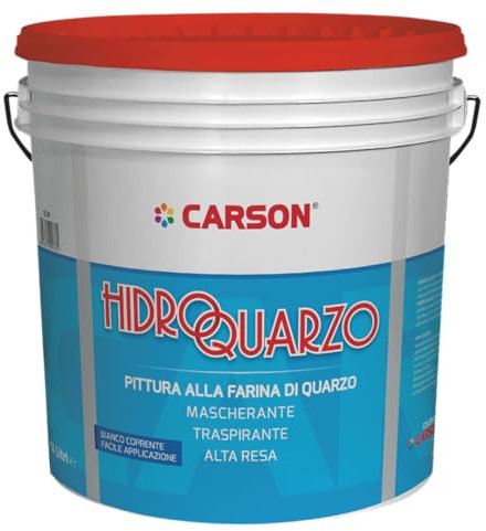 Colorificio Carson Hidro Quarzo Pittura Alla Farina Di Quarzo Per Interni Ed Esterni Coperti Bianca Opaca Bianco Traspirante (5 lt)
