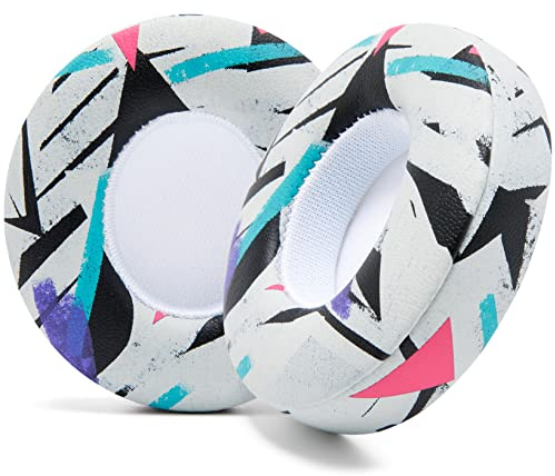 WC Extra Thick Replacement Earpads for Beats Solo 2 & 3 by Wicked Cushions - Ear Pads for Beats Solo 2 & 3 Wireless ON-Ear Headphones - Soft Leather, Luxury Memory Foam, Strong Adhesive | 90s White