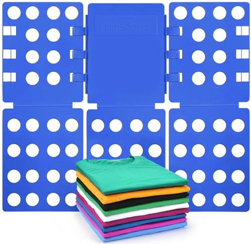 Boxlegend Plieur de Vetement Planche a Plier Le Linge Vêtements Pour Plastique Durable Pliage Vetement Bleu