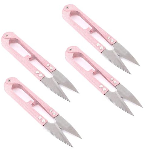U-Förmiger Schere, 4 Stück Garn Schere Nähen, Garn-Nähschere, U-Form Schere, Fadenschere Garn Schere, Edelstahl Stoffscheren Schneider, U-Förmiger Kleine Schere, Frühjahr Schere Stitch Cutter