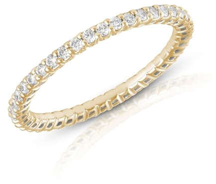Amazon Essentials IGI Certified 0.5 Carat Lab Grown Diamond Eternity Band in 14k Yellow Gold (VS1-VS2 Clarity, G-H Color) - Size 5.5