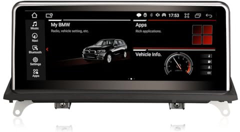 Erisin 8-Cœurs 4Go+64Go Android 14 Autoradio Bluetooth GPS Navigateur pour BMW X5 E70 X6 E71 Système CCC 10,25 Pouces IPS Écran Tactile Support CarPlay Android Auto Dab+ WiFi 4G USB iDrive Canbus SWC