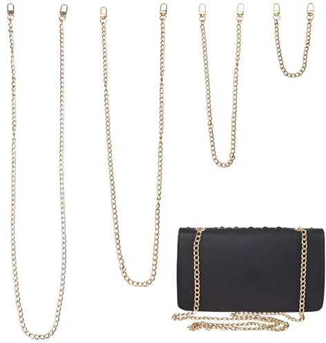 Crihovy 4 Stück Taschenkette Gold Metall, Taschen Kette für Tasche, Umhängetaschenkette, Trageriemen Kette Metall für Handtaschen, Thin Purse Chain Strap Replacement Crossbody (30/60/100/120 cm)