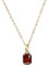 TILOVE - Damen Halskette 18K vergoldet mit natürlichem rotem Granat - Eleganter Schmuck - Feiner Anhänger - Verstellbare Kette 42+5cm - Geschenkbox mit personalisierbarer Karte