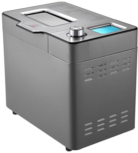 Panificadora, Máquina De Pan Programable 25 En 1 Con Capacidad Para 2 Libras, Con Dispensador De Frutas Y Nueces, Bandeja Antiadherente, 3 Tamaños De Pan, 12 Horas De Reserva, Recetas (Gris)