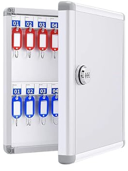 Cerradura con Llave. Almacenamiento de Caja Fuerte, Organizador de de Pared, Armario for complejos de gestión de alquileres(Password Unlock,32 Key Position)