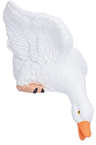 Tomedny Figurine de Canard en résine, Figurines d'oie, Statue d'animal en résine, Statue de Canard Blanc, Animaux de Collection, décorations de Jardin de Maison, Accessoires Paysage