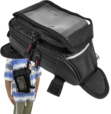DAWCBVJQ Borsa da serbatoio per moto, Borsa da serbatoio | da impermeabile con forte magnete | da per moto Forte base magnetica Tasca frontale trasparente per donna e