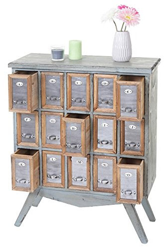 Mendler Apotheker-Schrank HWC-A43, Kommode, Tanne Holz massiv Vintage Shabby-Look 94x73x32cm