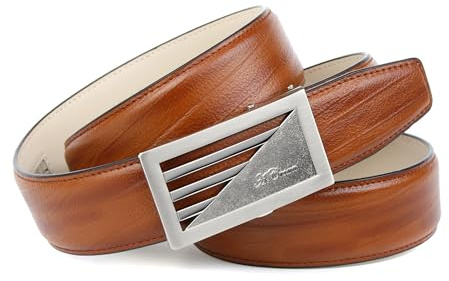 Anthoni Crown Herren Ledergürtel Gürtel, Cognac, 105