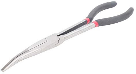 Erweiterte Griffzange, 11 Zoll 280mm Spitzzange, 25 Grad Zange mit Gebogener Nase für Drehmaschinen und drehbare industrielle Hardware Werkzeuge