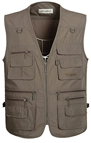 Hommes Casual Gilet de Plein air,Hwalleum Homme Multifonctionnel Grande Taille Veste sans Manches Été Respirant Séchage Rapide Multi-Poches Gilets Extérieurs pour le Travail Voyager Pêche Photographie