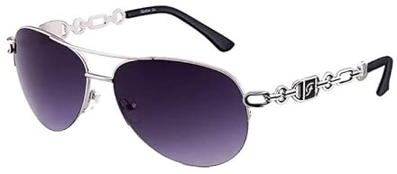 FONHCOO Lunettes de soleil Aviateur pour Femmes,Classique Lunettes de soleil pour Femmes Miroir à Monture Métallique Surdimensionnée, Noir