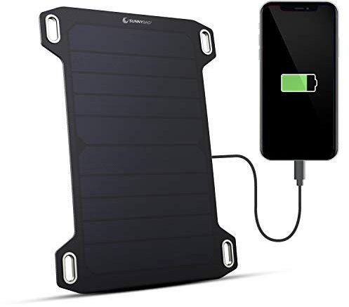 Sunnybag Leaf Mini | Panel Solar portátil de 5 W | Eficiente, Resistente al Agua, Ultraligero, 158 g | Cargador Solar con Puerto USB para teléfono móvil, Smartphone, Banco de energía | Ideal para