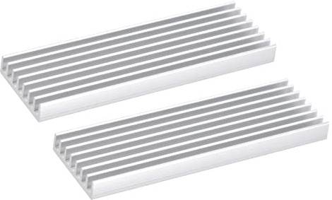 sourcing map 2-pack M.2 SSD kylfläns kylare med termisk dyna legering värme handfat kylning diskho för bärbar dator 70 x 22 x 6 mm vit