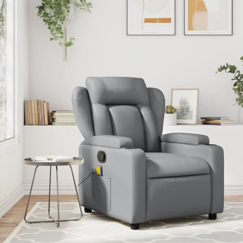LAPOOH Sillón reclinable de Cuero sintético Gris, Butacas De Cine, Sillones Salon, Sillon Tantra Sexual, Sillón De TV, Sillon Lactancia - 372430