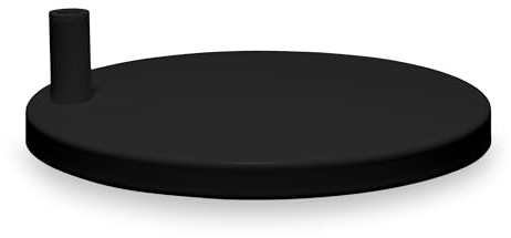 Neatfi 9.84 Diameter Round Weighted Base 19.62 lbs, Sturdy Replacement Lamp Base for Desk & Magnifying Lamps, Heavy Base for Home Office, Compatible with 0.5 Diameter Poles (Black)