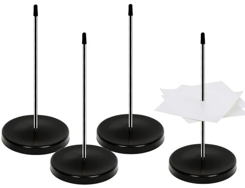 CUEMOON 4 Stück Bonspießer Zettelhalter Memohalter Quittungshalter Kassenbon Zettelspießer Halter Papier Spike Halte Quittung Halter für Rechnung Notenpapier Schreibtisch Papier Zettel,bürobedarf