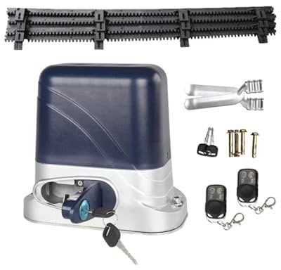 Motore per cancello scorrevole Uso del cancello domestico Operatore di telecomando del motore di apertura della porta del cancello scorrevole automatico elettrico con kit completo di rack in nylon 4M