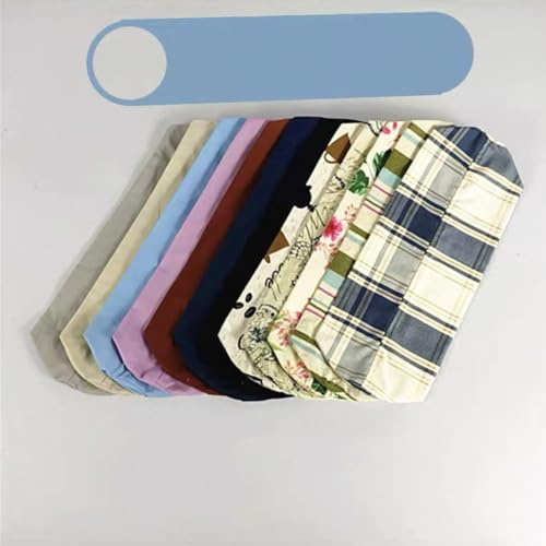 Taie d'oreiller ronde en coton et lin - Housse de traversin cylindrique respirante avec fermeture éclair - Housse uniquement (bleu, 15 x 60 cm)