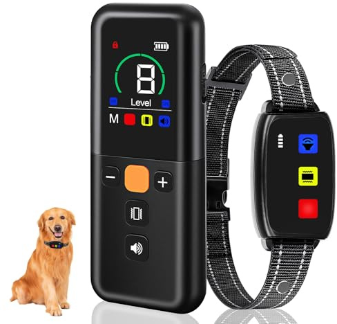 Collare di Addestramento per Cane, Portata di 1000 Metri, 3 Modalità con Blocco di Sicurezza, Impermeabilità IPX67 e Batteria a Lunga Durata