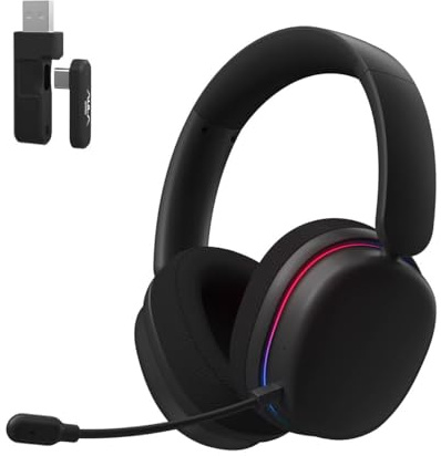 AULA G7 Pro Wireless Gaming Headset with 7.1 Surround Sound, 40mm Driver, BT5.3 Gaming Headphones with Mic, RGB, 10ms Latency, 65H Battery, PC Gaming Headset for PS5,PS4, Switch,Xbox,PC,Phone, Mac