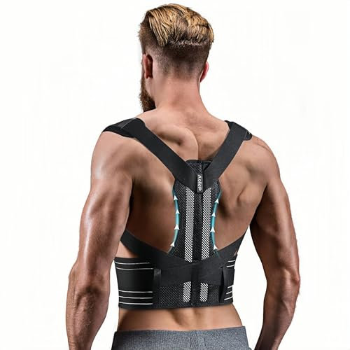 Aollop Posture Corrector Men and Women - Adjustable Spine Align Back Brace Posture Corrector to Improve Lumbar Support and Lower Back Pain Relief, Posture Support Belt for Scoliosis Hunch (35' - 47')