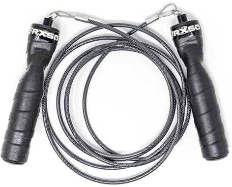 Rx Smart Gear Jump Rope - Black Ops Ergonomic Handles with Trans Black Cable Buff 3.4 8'0 | Jump Smart Weighted Speed Rope for Sports & Fitness, MMA, HIIT, Cardio & Functional Workout