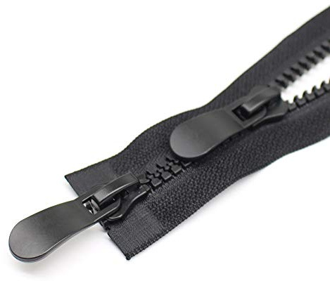 YaHoGa 90 cm #8 Cremallera de plástico 2 vías divisible Negro cremallera para abrigos chaquetas (RZTW 90 cm)