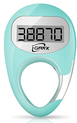 iGANK Simple Walking Pedometer 3D Step Counter for Men Women Kids (Turquoise)
