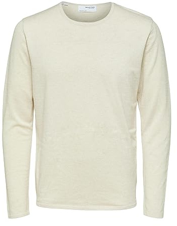 SELETED HOMME Slhrome LS Knit Crew Neck B Noos Suéter, Angora/Detalle: Melange, XL para Hombre