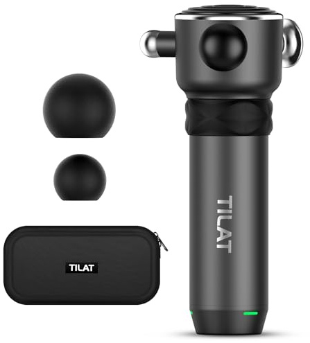 TILAT Massager Gun Deep Tissue, Cordless Vibrating Muscle Massage Gun - Handheld Quick Release Massager for Back, Neck and Fascial Binding - Targetred Trigger Point Therapy Massage Gun