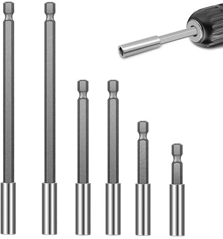 6PCS Drill Bit Holder, Drill Bit Extension, Drill Extension Bit Holder,Quick-Change Hex Shank Set, for Screws, Nuts, Drill Bit Set （150/100/75/65MM）