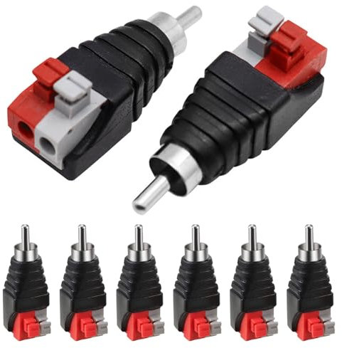 YBFBSJK 8 Pezzi Adattatore per Cavo da RCA Phono RCA maschio ad altoparlante AV Audio Tipo Di Pressa A Molla Altoparlante Rca Maschio Av Phono per CCTV