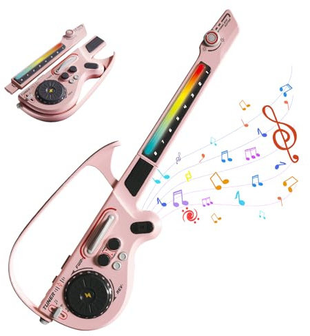 RedCrab Guitares Musicales pour Enfants, Guitare Électriques Intelligentes sans Cordes avec Platine DJ, Bluetooth et Lumières, Ensemble de Guitares Jouets pour Débutants dans I'éducati