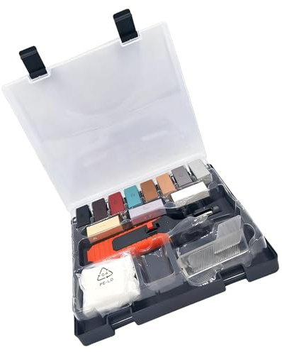 NVOQILIN Kit de réparation de carreaux et de surfaces en pierre avec 11 bâtons de cire de couleur à piles pour rayures et éclats