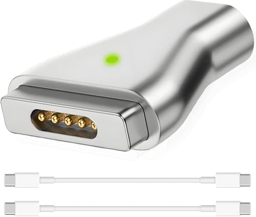 HAAMNING7 USB C till magnetisk 2 laddningsadapter, typ-C till Safe 2 T-Head T-Tip PD 100 W snabbladdningsadapter för Mac Book Air/Pro 11 tum och 13 tum (efter 2012–2015)